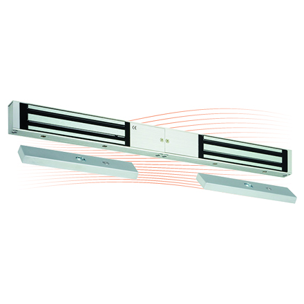 EFFEFF MAGD03000 Elektro-Haftmagnet, Hall-Sensor 12/24V DC, 2x3000N Alu, Aufputz
