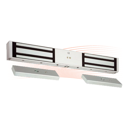 EFFEFF MAGD05000 Elektro-Haftmagnet, Hall-Sensor 12/24V DC, 2x 5000N Alu, Aufputz