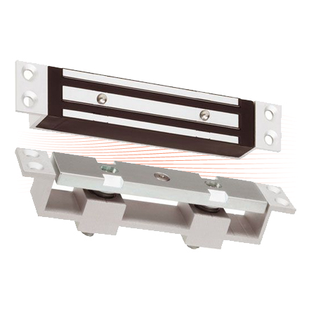 EFFEFF MAGS05700 Elektro-Haftmagnet, Hall-Sensor 12/24V DC, 5700N Alu/schwarz, Unterputz