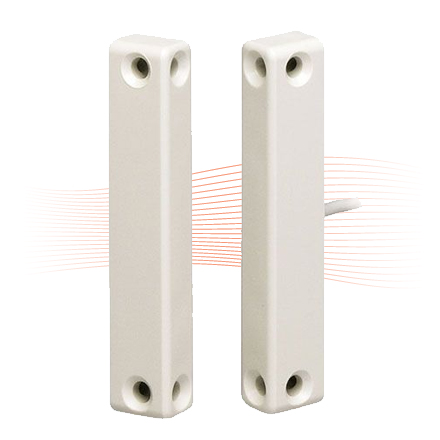 EFFEFF 030001.16 surface mounting flat reed contact, no, closer, 2-wire, with cable, 6 m, VdS A