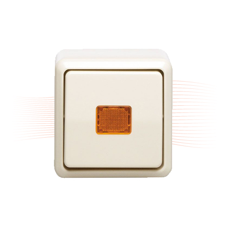 EFFEFF 1030 control switch, changeover, illuminated, 24V AC/DC surface mounting