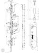 EFFEFF MEDIATOR 629X400PZ bevéső zár, 92/45/24x6,5, u-alakú méretezett rajz