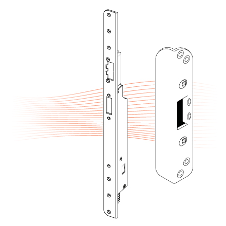 EFFEFF MEDIATOR 65M-64 Elektro-Türöffner 12V DC, mit Renovierungswinkelschließblech, rechts