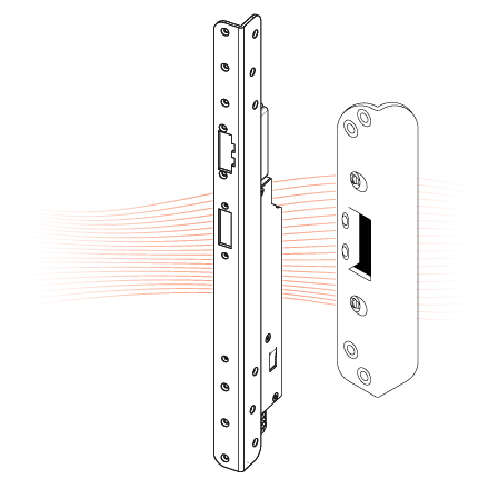 EFFEFF MEDIATOR 65M-67 electric strike 12V DC, with bracket renovation striking plate, left