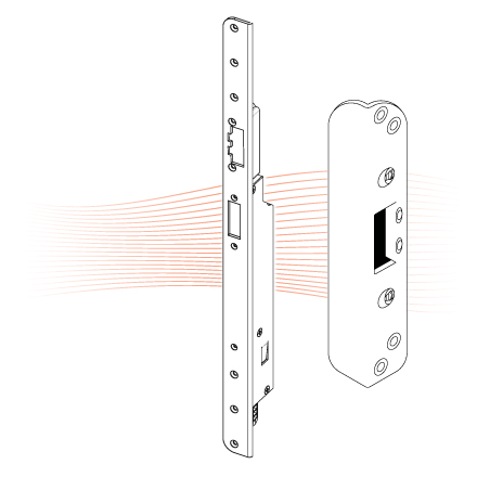 EFFEFF MEDIATOR 65M-67 Elektro-Türöffner 12V DC, mit Renovierungswinkelschließblech, rechts