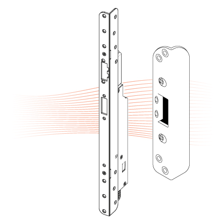 EFFEFF MEDIATOR 65M-68 Elektro-Türöffner 12V DC, mit Renovierungswinkelschließblech, links