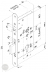 EFFEFF 409X501-4 electromechanical mortise lock, left, 72/55/20 dimensional drawing EFFEFF 409X501-4 electromechanical mortise lock, left, 72/55/20 dimensional drawing
