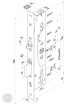 EFFEFF 709X102PZ-1 electromechanical mortise lock, universal, 92/30/24 dimensional drawing