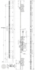 EFFEFF 819-12 electromechanical multi-point mortise lock, 12V 100% ED, 92/35/24, C dimensional drawing