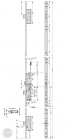 EFFEFF 819L14 electromechanical multi-point mortise lock, 12V 100%ED, 92/35, D dimensional drawing EFFEFF 819L14 electromechanical multi-point mortise lock, 12V 100%ED, 92/35, D dimensional drawing