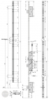 EFFEFF 819-34 electromechanical multi-point mortise lock, 12V DC, 92/35/24, D dimensional drawing