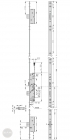 EFFEFF 819L34 electromechanical multi-point mortise lock, 12V DC, 92/35, D dimensional drawing