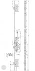 EFFEFF 819L34 electromechanical multi-point mortise lock, 12V DC, 92/35, D dimensional drawing EFFEFF 819L34 electromechanical multi-point mortise lock, 12V DC, 92/35, D dimensional drawing