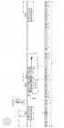 EFFEFF 819L12 electromechanical multi-point mortise lock, 12V 100% ED, 92/55, C dimensional drawing