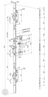 EFFEFF 729X500PZ-1 electromechanical multi-point mortise lock, universal, 72/55/24 dimensional drawing