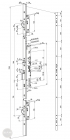 EFFEFF 529X multi-point security motor lock, 12-24V DC, 92/30/24 dimensional drawing
