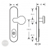 EFFEFF 509ZB05-35 security escutcheon, K-H 92, matte stainless steel dimensional drawing