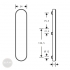 EFFEFF 8100-BL02 blind outer escutcheon, stainless steel dimensional drawing
