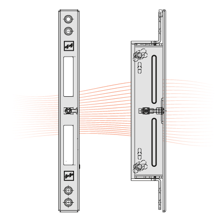 EFFEFF 809HZV adjustable striking plate 254x25,5x3,8, stainless steel