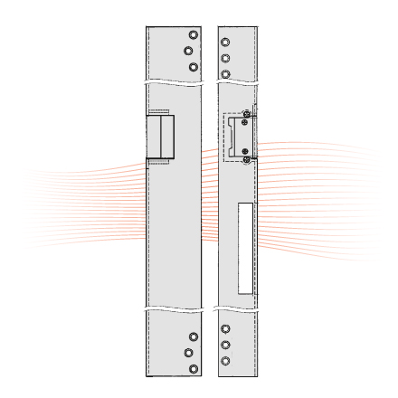 EFFEFF 809SiiW312 Winkelschließblech 500x25x2, Edelstahl, rechts