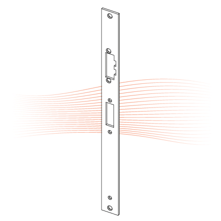EFFEFF Z09-31A flat striking plate 355,75x24x3, stainless steel