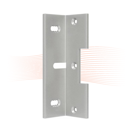 EFFEFF 8037-3 L-Winkel für Aufschraubtüröffner 144x45x45, silbergrau