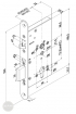 EFFEFF 309X501-4 mechanical mortise lock, left, 72/55/20 dimensional drawing