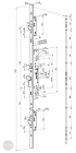 EFFEFF 329X100 multi-point mechanical mortise lock, universal, 92/30/24 dimensional drawing