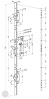 EFFEFF 329X500 multi-point mechanical mortise lock, universal, 72/55/24 dimensional drawing