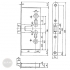BASI ES-984P fire mortise lock, with panic function, K-H, 65 mm, 235/24 dimensional drawing