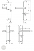 BASI SB 5000 SK1 security fitting, H-H 38-44/12/72, rounded natural alu dimensional drawing