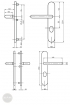 BASI SB 5000 SK1 ZA security fitting, H-H 38-44/12/72, rounded natural alu dimensional drawing